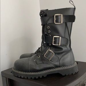 High top leather boots